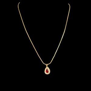 Avon VTG 18" Gold Tone Cherry Pendant Necklace​​​​
